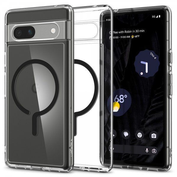 Spigen Google Pixel 7a -suojakuori Ultra Hybrid OneTap Metal Ring MagFit, musta
