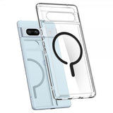 Spigen Google Pixel 7a -suojakuori Ultra Hybrid OneTap Metal Ring MagFit, musta