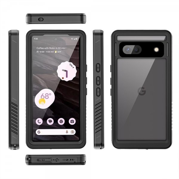 Redpepper Google Pixel 7a Vedenkestävä IP68 Suojakuori, musta
