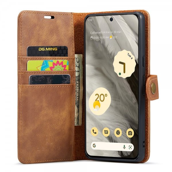 Dg.Ming Google Pixel 8 -kotelo irrotettavalla kuorella, ruskea