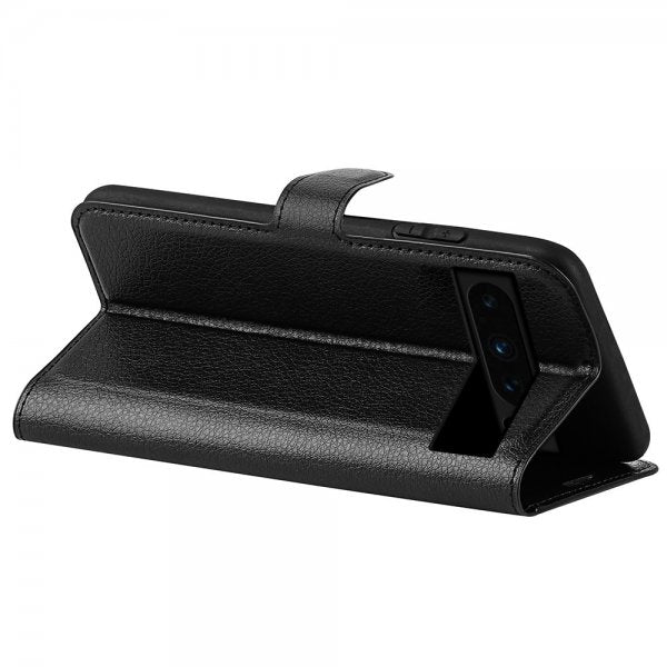 Google Pixel 8 Pro Litsi Nahkakotelo Musta