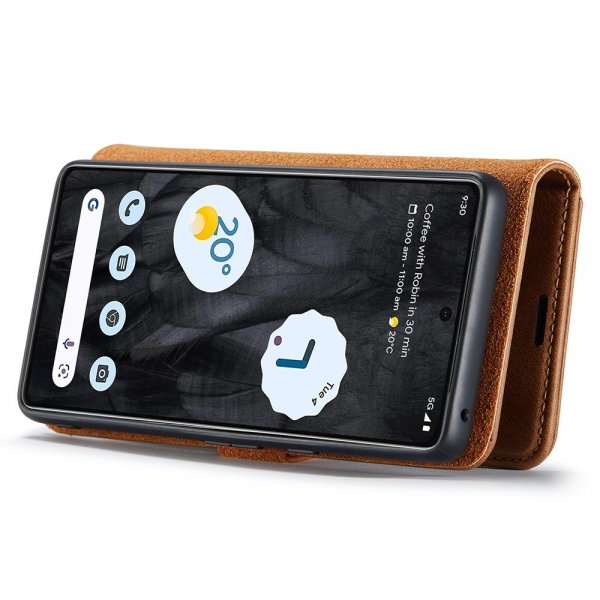 Dg.Ming Google Pixel 8 Pro Kotelo irrotettavalla kuorella, ruskea