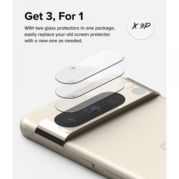 Ringke Google Pixel 8 Pro Kamerasuojalasi 3-pakkaus