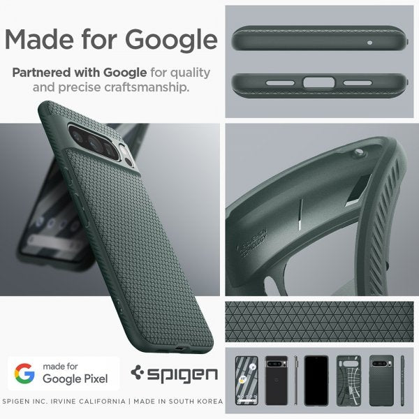 Spigen Google Pixel 8 Pro -suojakuori Liquid Air Abyss Green