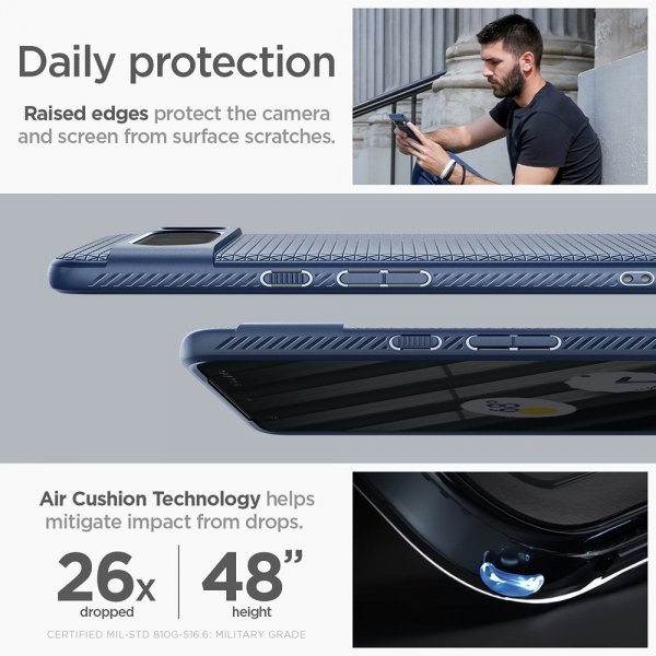 Spigen Google Pixel 8 Pro -suojakuori, Liquid Air, tummansininen