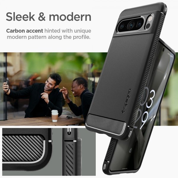 Spigen Google Pixel 8 Pro -suojakuori Rugged Armor Matte Black