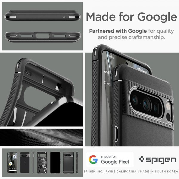 Spigen Google Pixel 8 Pro -suojakuori Rugged Armor Matte Black