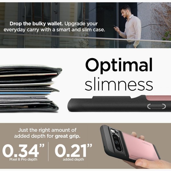 Spigen Google Pixel 8 Pro Suojakuori Slim Armor CS Rose Gold