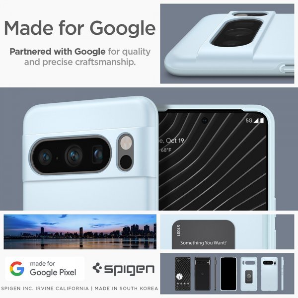 Spigen Google Pixel 8 Pro Thin Fit -suojakuori, Mute Blue