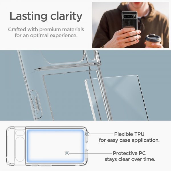 Spigen Google Pixel 8 Pro Ultra Hybrid -suojakuori, läpinäkyvä