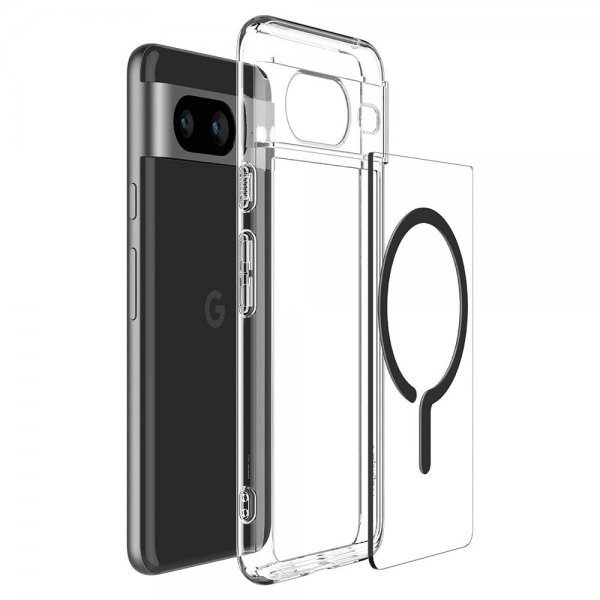 Spigen Google Pixel 8 -suojakuori Ultra Hybrid OneTap Ring MagFit, musta
