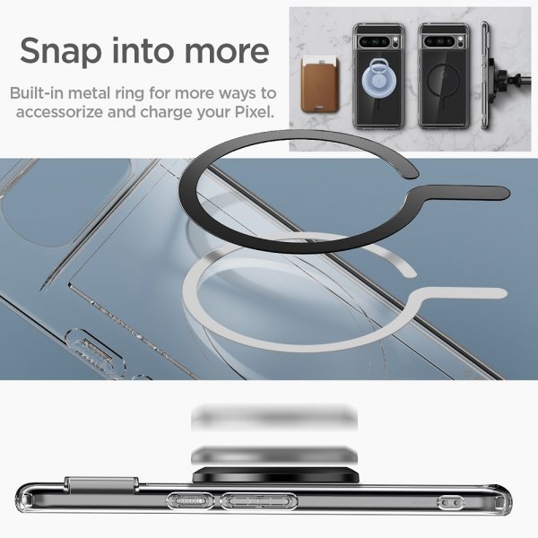 Spigen Google Pixel 8 Pro -kuori Ultra Hybrid OneTap Ring MagFit, musta