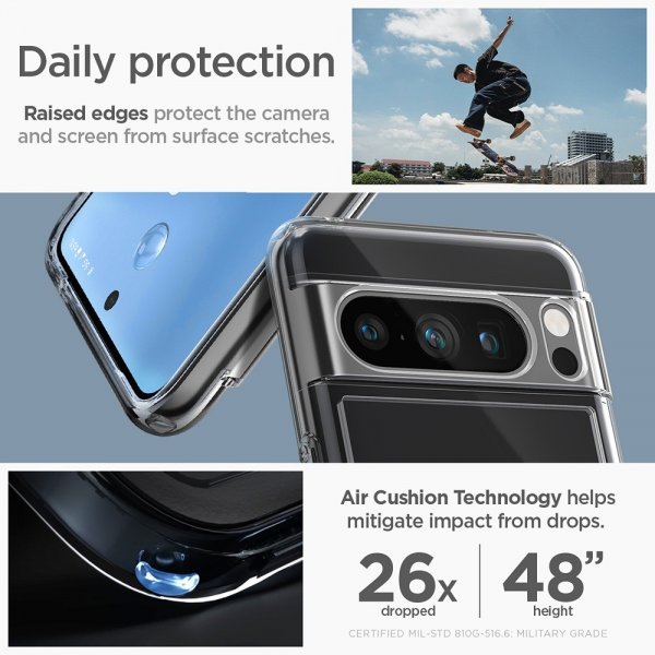 Spigen Google Pixel 8 Pro -kuori Ultra Hybrid OneTap Ring MagFit, musta