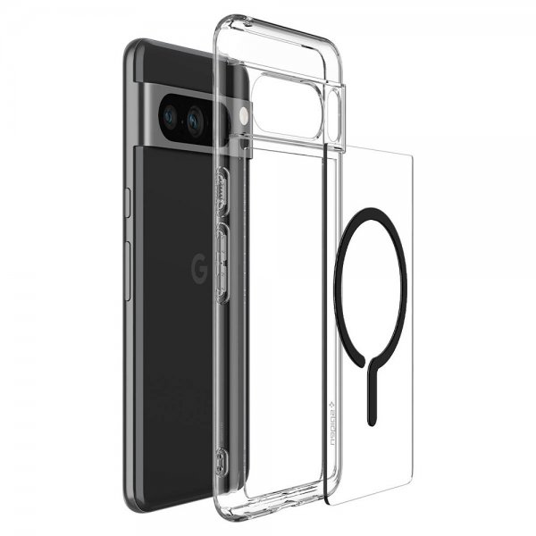 Spigen Google Pixel 8 Pro -kuori Ultra Hybrid OneTap Ring MagFit, musta