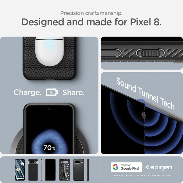 Spigen Google Pixel 8 Kuoret Liquid Air Matte Black