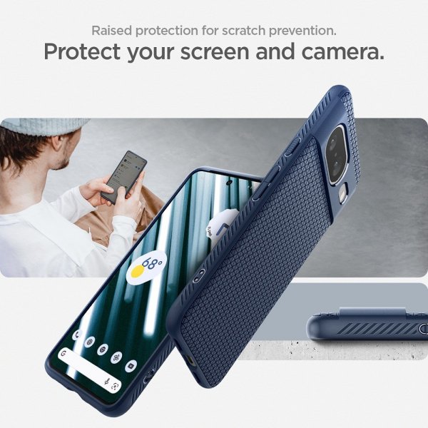 Spigen Google Pixel 8 -kuori, Liquid Air, tummansininen