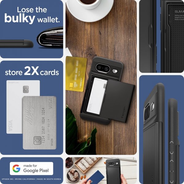 Spigen Google Pixel 8 Kuoret Slim Armor CS Musta