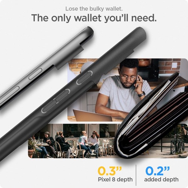 Spigen Google Pixel 8 Kuoret Slim Armor CS Musta