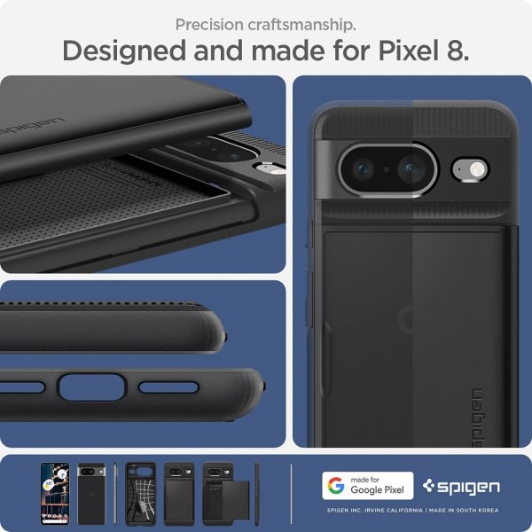 Spigen Google Pixel 8 Kuoret Slim Armor CS Musta