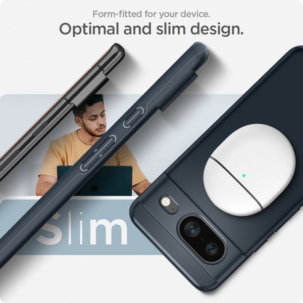 Spigen Google Pixel 8 -suojakuori Thin Fit Metal Slate