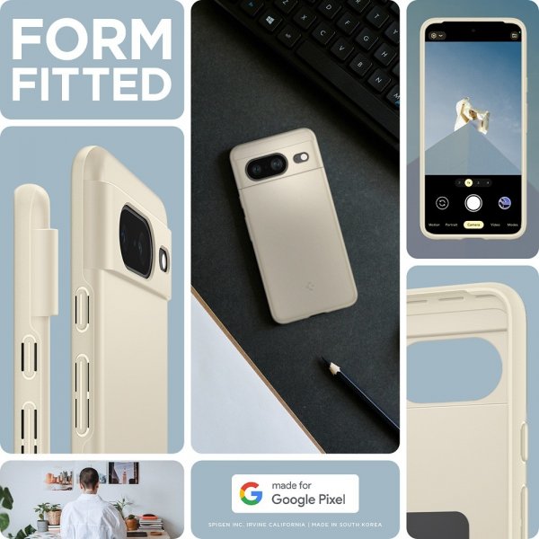 Spigen Google Pixel 8 Thin Fit -kuori, mykkä beige