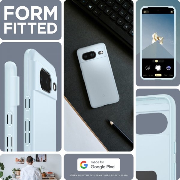 Spigen Google Pixel 8 Thin Fit -suojakuori, Mute Blue