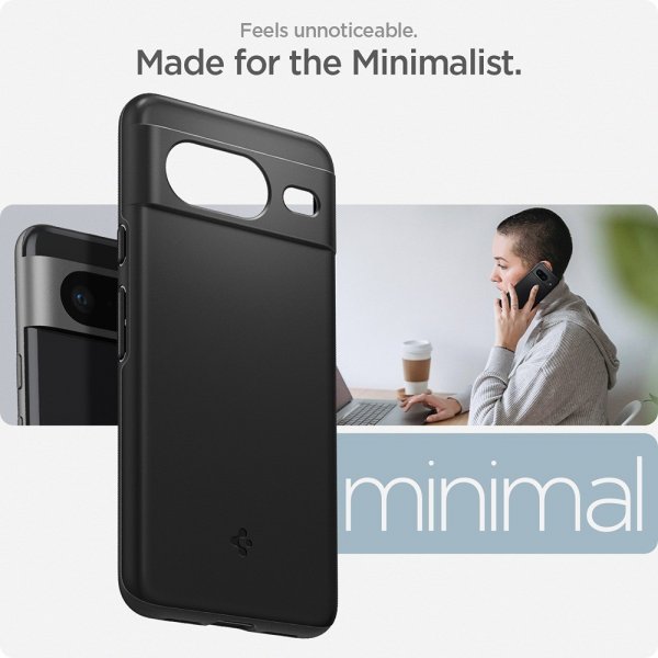 Spigen Google Pixel 8 Thin Fit -kuori, musta
