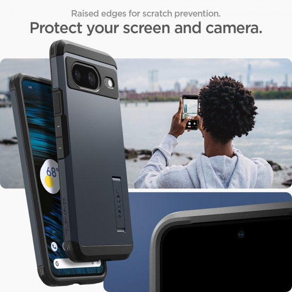 Spigen Google Pixel 8 -suojakuori Tough Armor Metal Slate