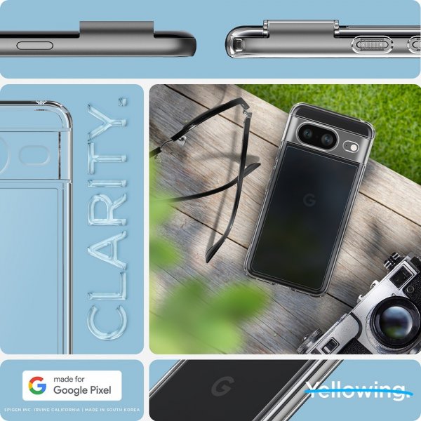 Spigen Google Pixel 8 Suojakuori Ultra Hybrid Crystal Clear