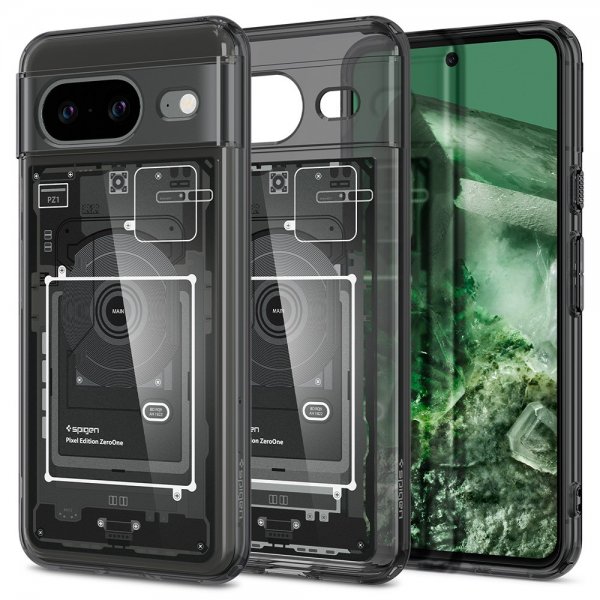 Spigen Google Pixel 8 -suojakuori Ultra Hybrid Zero One, musta