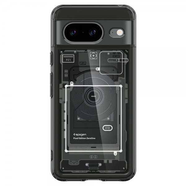 Spigen Google Pixel 8 -suojakuori Ultra Hybrid Zero One, musta