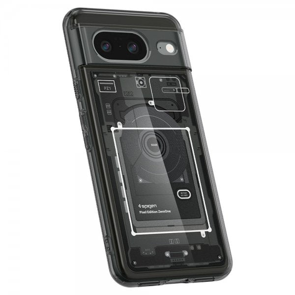 Spigen Google Pixel 8 -suojakuori Ultra Hybrid Zero One, musta