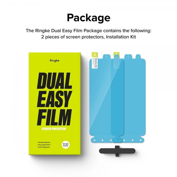 Ringke Google Pixel 8 -näytönsuoja Dual Easy Film 2 kpl
