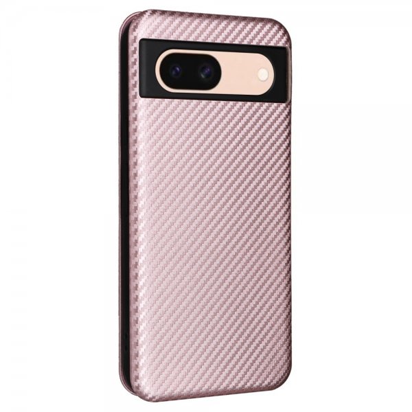 Google Pixel 8a -kotelo, hiilikuitukuvio, ruusukulta