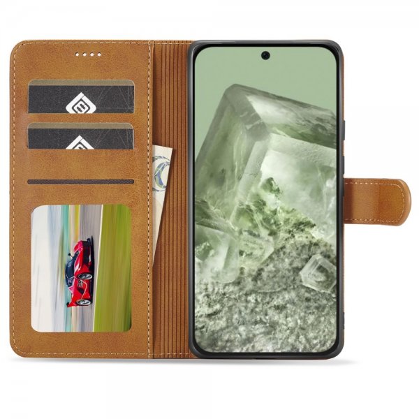 Lc.Imeeke Google Pixel 8a Suojakotelo Korttipaikalla Jalustatoiminnolla Ruskea