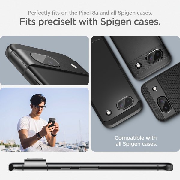 Spigen Google Pixel 8a Kameransuojus Lasia.tR EZ Fit Optik 2-pack Crystal Clear