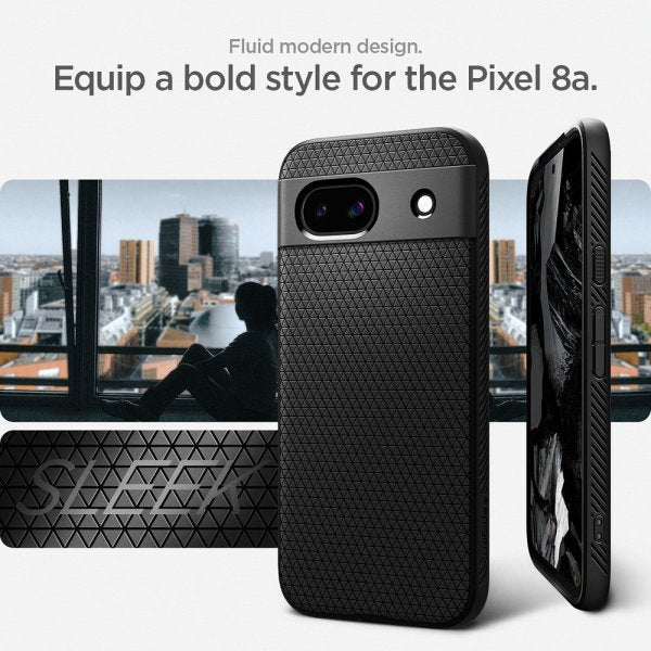 Spigen Google Pixel 8a Suojakuori Liquid Air Mattamusta