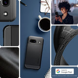 Spigen Google Pixel 8a -kuori Rugged Armor Matte Black