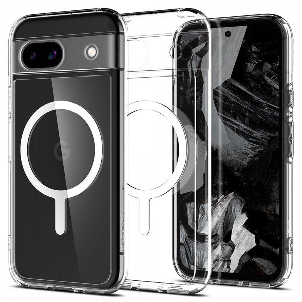 Spigen Google Pixel 8a Kuori Ultra Hybrid Metallirengas MagFit Valkoinen