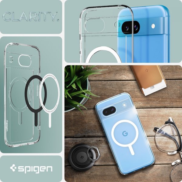 Spigen Google Pixel 8a Kuori Ultra Hybrid Metallirengas MagFit Valkoinen