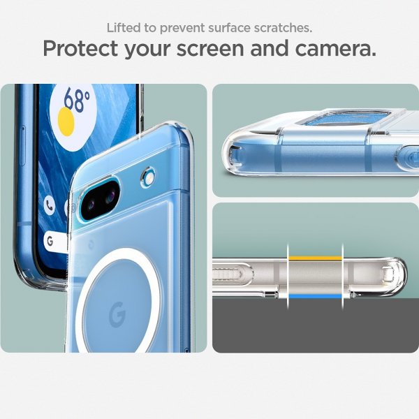 Spigen Google Pixel 8a Kuori Ultra Hybrid Metallirengas MagFit Valkoinen