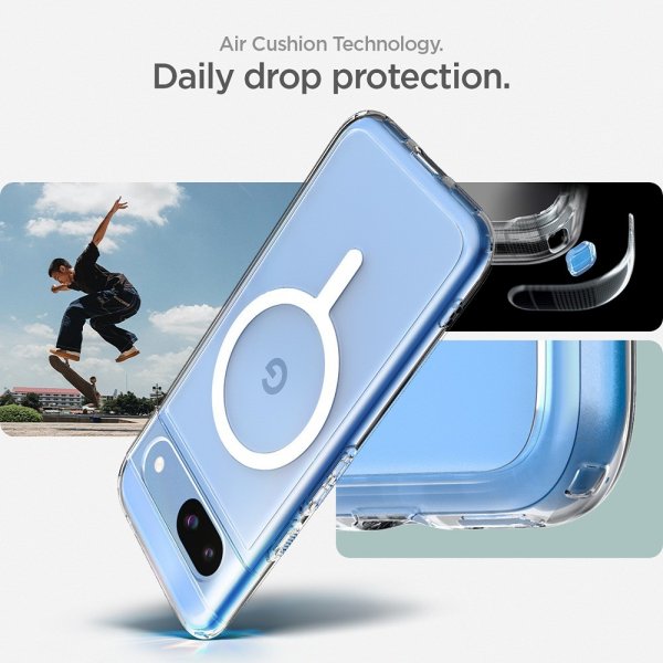 Spigen Google Pixel 8a Kuori Ultra Hybrid Metallirengas MagFit Valkoinen