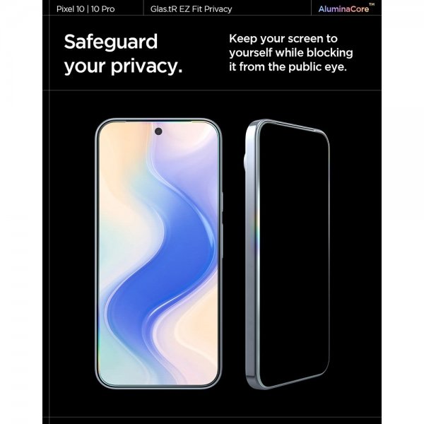 Spigen Google Pixel 9/9 Pro/Pixel 10/10 Pro Näytönsuoja GLAS.tR EZ Fit Privacy 2-pakkaus