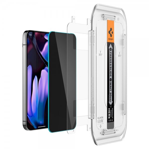 Spigen Google Pixel 9/9 Pro/Pixel 10/10 Pro Näytönsuoja GLAS.tR EZ Fit Privacy 2-pakkaus