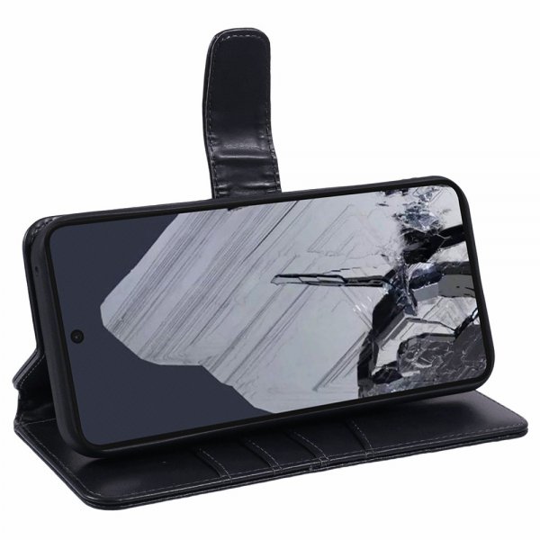 Nordic Covers Google Pixel 9/Pixel 9 Pro Essential Leather -suojakotelo, Raven Black