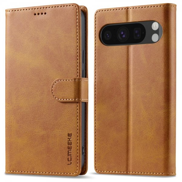 Lc.Imeeke Google Pixel 9/Pixel 9 Pro Korttipaikallinen Jalustakotelot Vaaleanruskea