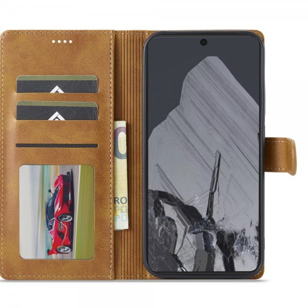 Lc.Imeeke Google Pixel 9/Pixel 9 Pro Korttipaikallinen Jalustakotelot Vaaleanruskea