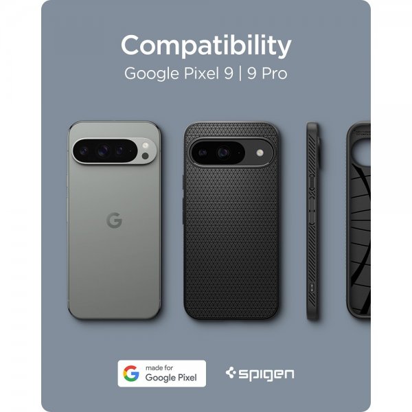 Spigen Google Pixel 9/Pixel 9 Pro Suojakuori Liquid Air Matte Black