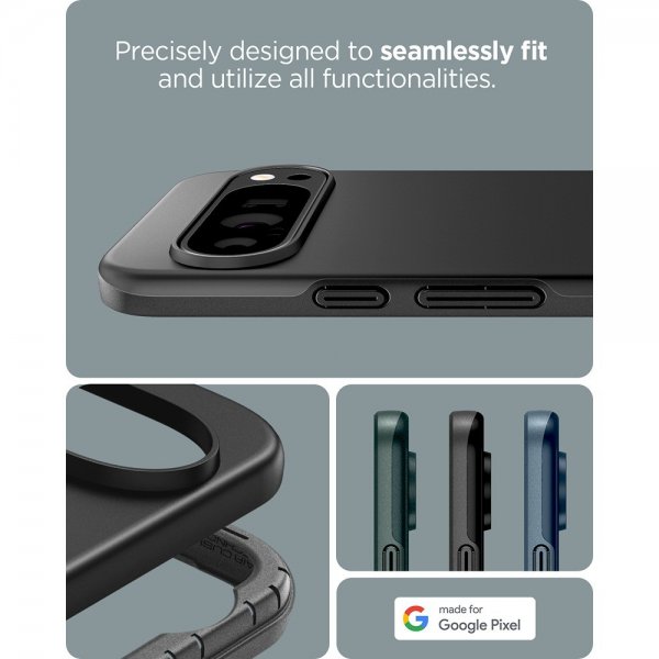 Spigen Google Pixel 9/Pixel 9 Pro -kuori Thin Fit, musta