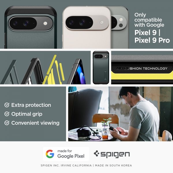 Spigen Google Pixel 9/Pixel 9 Pro Suojakuori Tough Armor Abyss Green